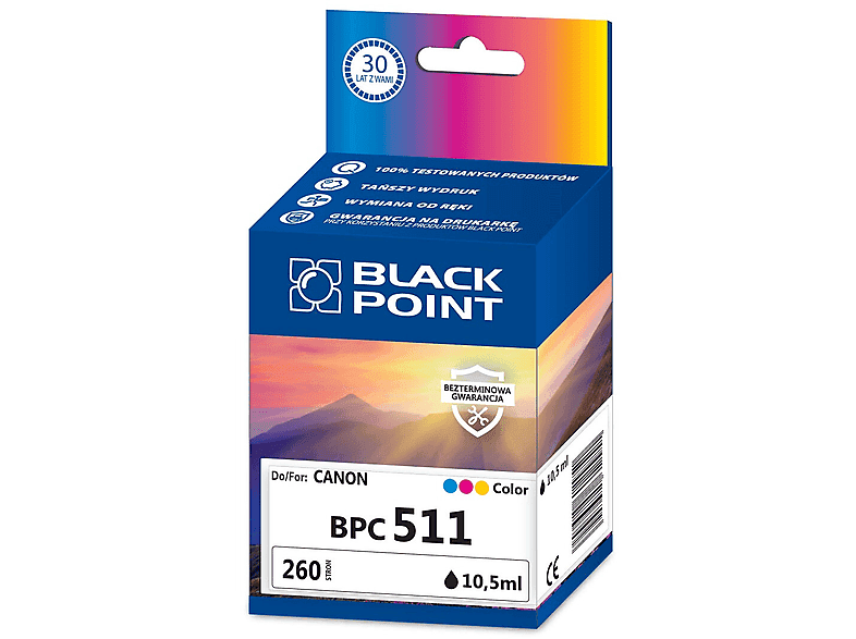 Tusz BLACK POINT BPC511 Zamiennik Canon CL511