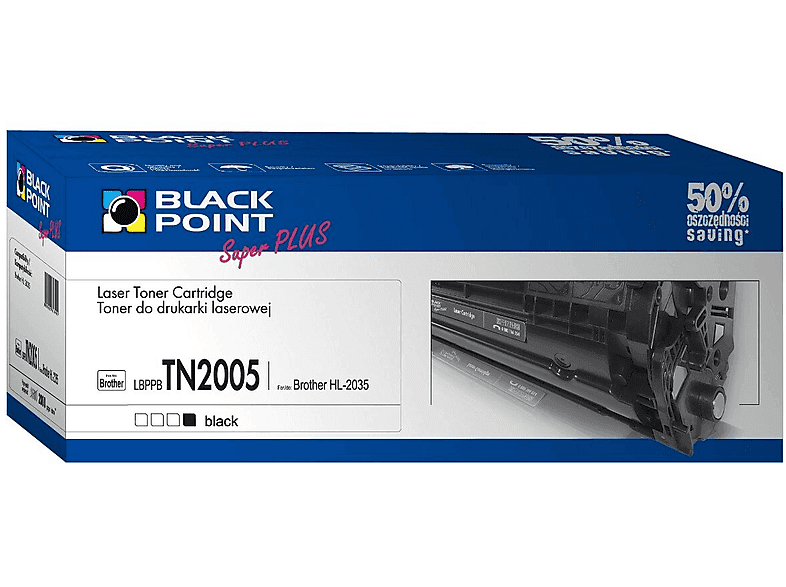 Toner BLACK POINT LBPPBTN2005 Czarny Zamiennik Brother TN-2005