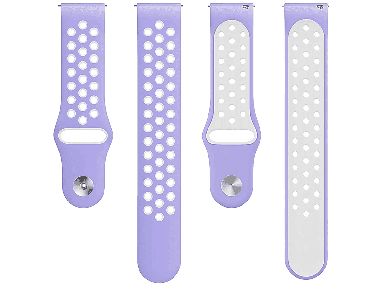 Pasek BELINE Sport Silicone szerokość 20mm Fioletowo-biały