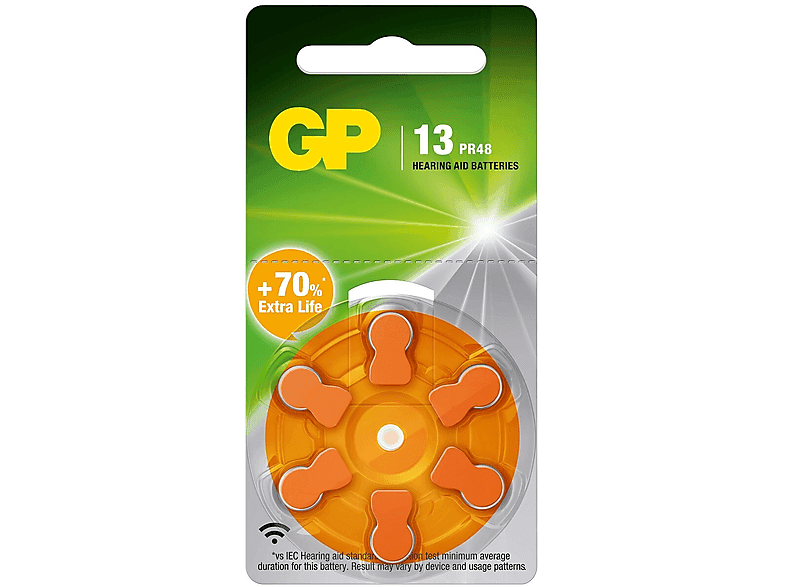 Bateria guzikowa do aparatów słuchowych GP ZA13/PR48 6szt.
