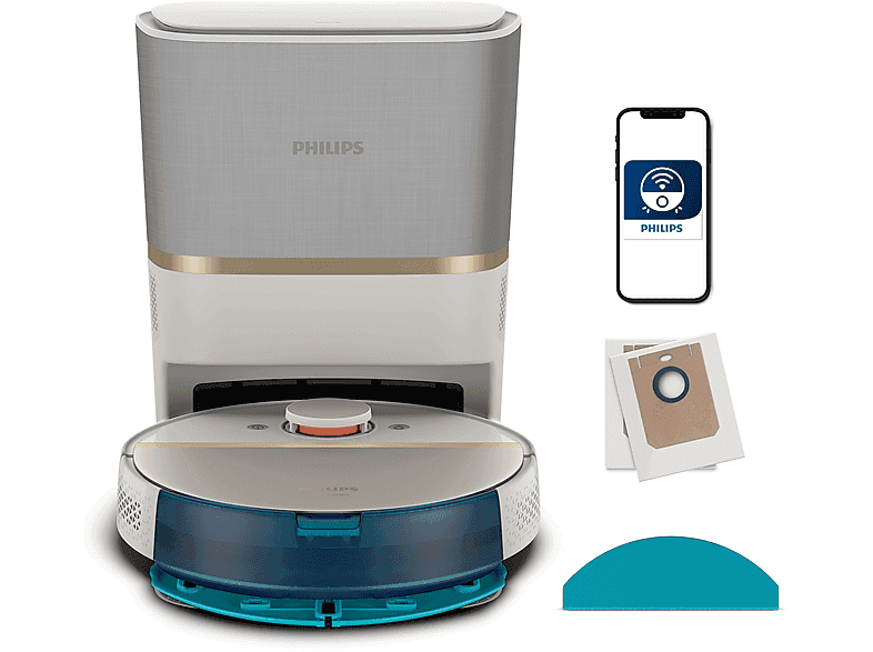 Robot odkurzająco-mopujący PHILIPS XU7100/02 Seria Aqua 7000 Biało-złoty