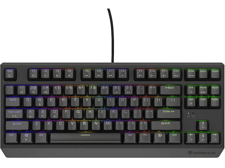 Klawiatura przewodowa GENESIS Thor 230 TKL Outemu Brown Czarny
