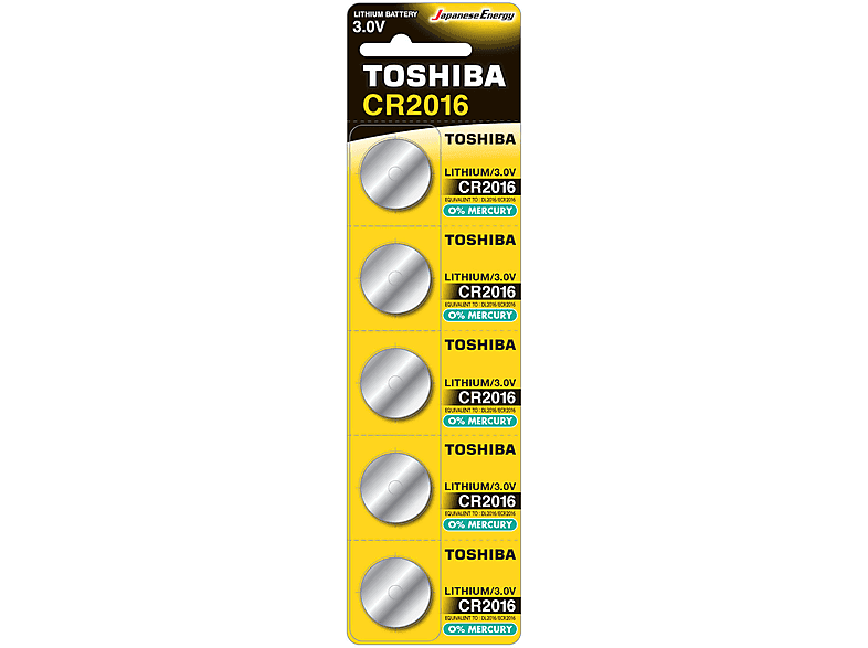Baterie TOSHIBA CR2016 5 szt.