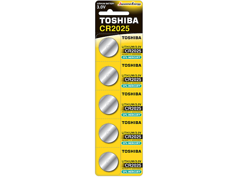 Baterie TOSHIBA CR2025 5 szt.