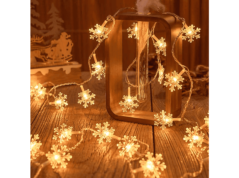 Lampki choinkowe BELINE LED Snowflake/Star 3m/20 lampek ciepły biały