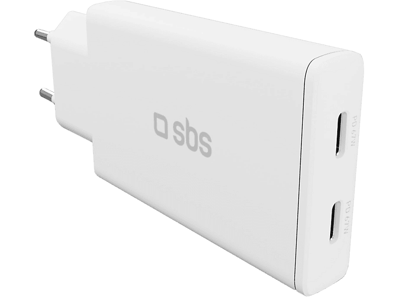 Ładowarka sieciowa SBS 67W GaN 2xUSB-C PD Biały