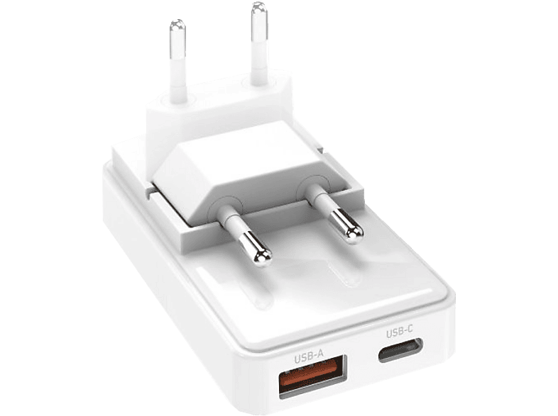 Ładowarka sieciowa SBS Wall Cahrger USB-A + USB-C PD20W Foldable Biały