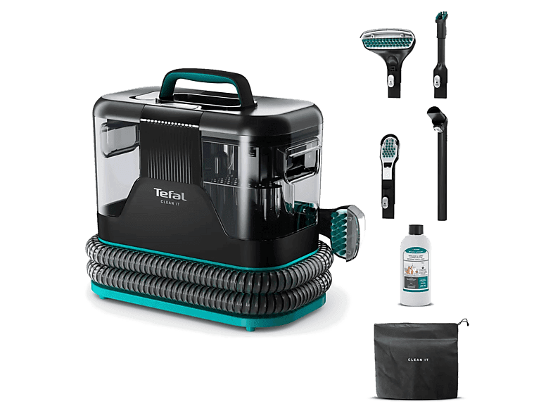 Odkurzacz piorący TEFAL IZ5020F0 Clean It 750W wymienne końcówki Czarno-turkusowy