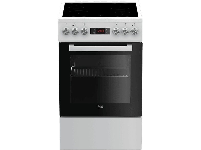 Kuchnia z płytą ceramiczną BEKO FSM57300GW Grill Termoobieg Czyszczenie parą 50cm