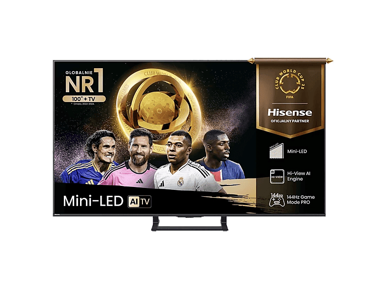 Telewizor ULED Mini-LED HISENSE 55E8Q 55" 4K 144Hz VIDAA Quantum Dot Colour Czarny