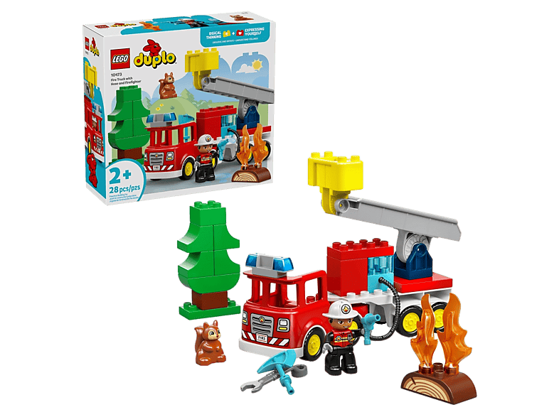 Klocki LEGO Duplo Wóz strażacki z wężem i strażakiem 10473