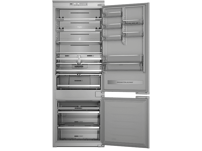 Lodówka do zabudowy WHIRLPOOL WHSP70T262P ZenInverter 32dB Dual NoFrost Metal MultiFlow 6. Zmysł Push to Open 193,5cm