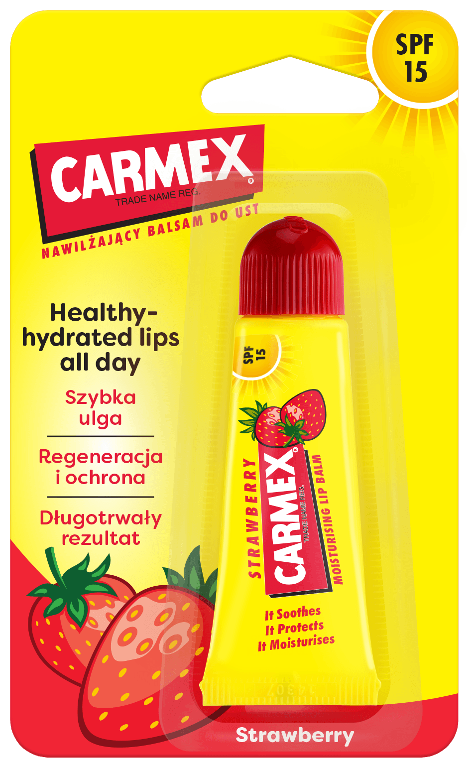CARMEX Nawilżający Balsam do Ust Classic Truskawka