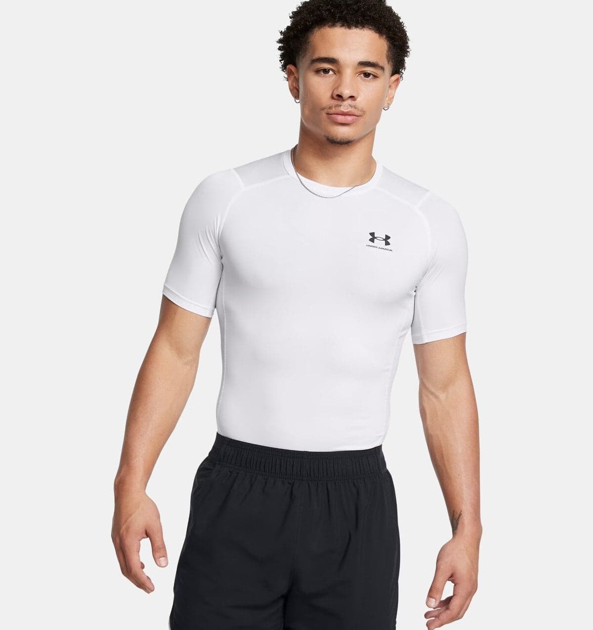 UNDER ARMOUR koszulka treningowa męska t-shirt HG Armour Comp SS biała (S)