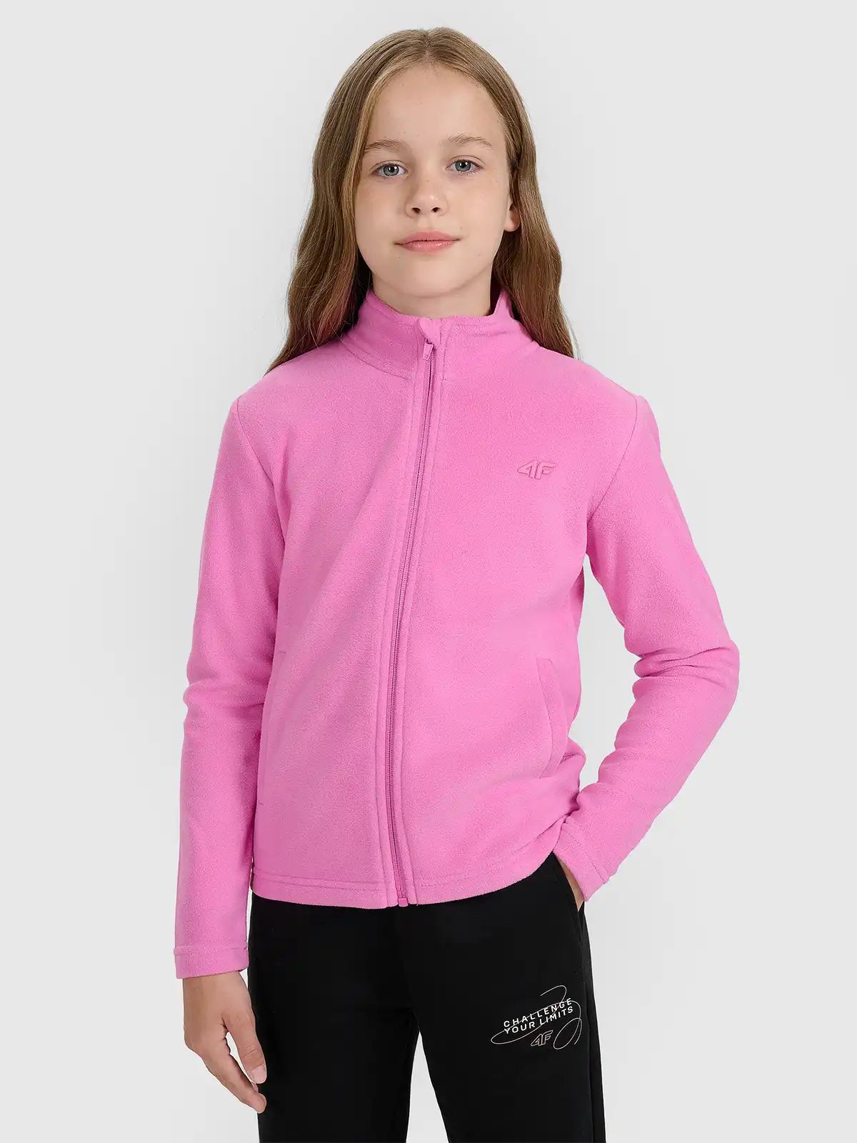 4F bluza polarowa polar dla dziewczynek 4FJWAW25TFLEF346 różowy (158)