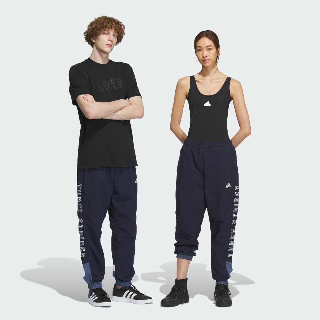 Wording Loose Fit Woven Cuffed Pants