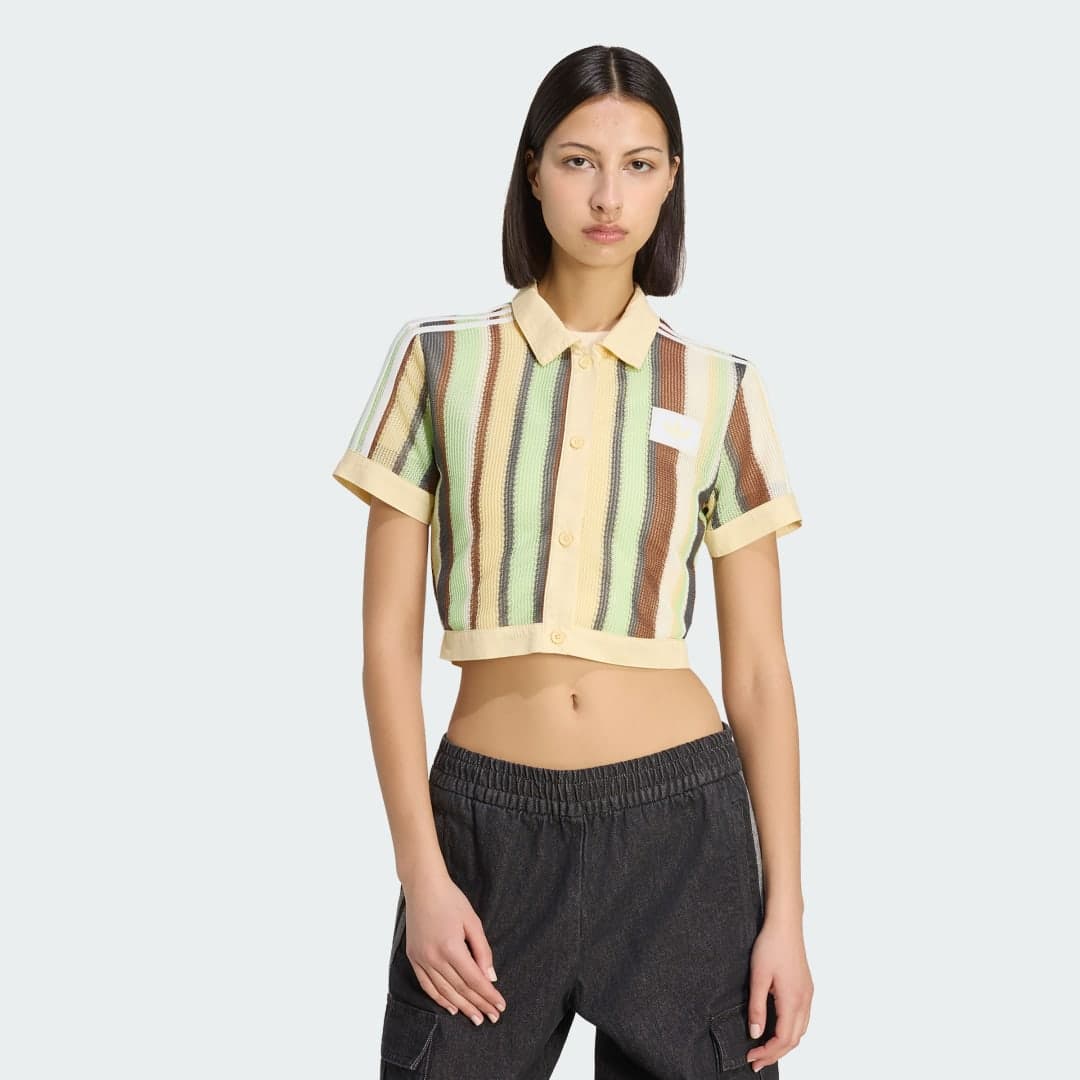 KOSZULKA POLO ADIDAS ORIGINALS SUMMER GLOW STRIPED CROPPED